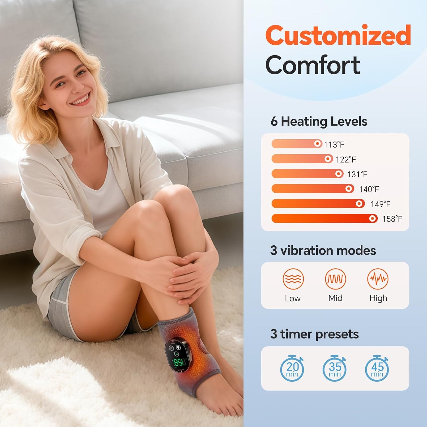 2PCS Cordless Foot Massager for Neuropathy, Foot and Ankle Massager Pain Relief