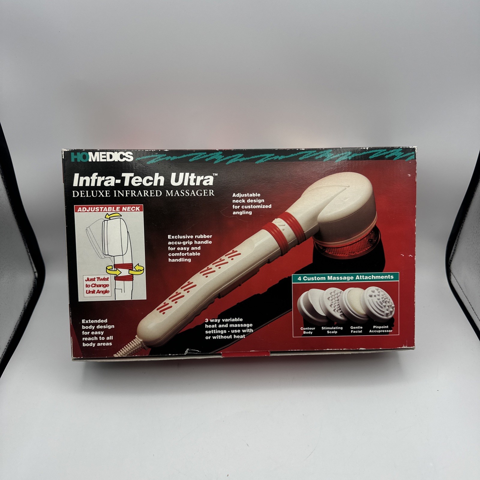 Vintage Homedics Infra-Tech Ultra Deluxe Infrared Handheld Heat Massager QB-60