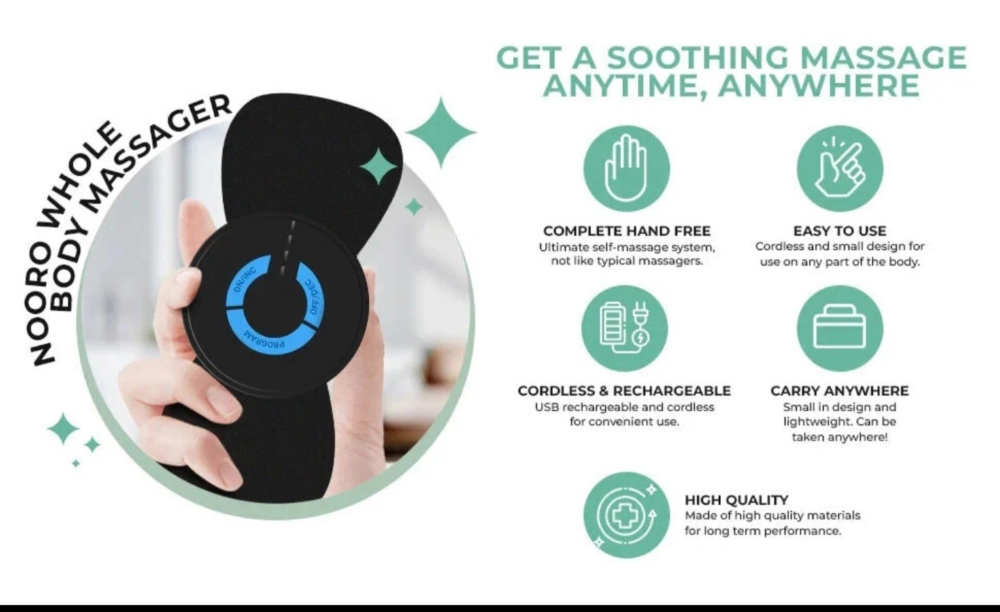 NEW SEALED GENUINE Nooro Ultimate Whole Body Massager V1.0 w/ 4 extra pads