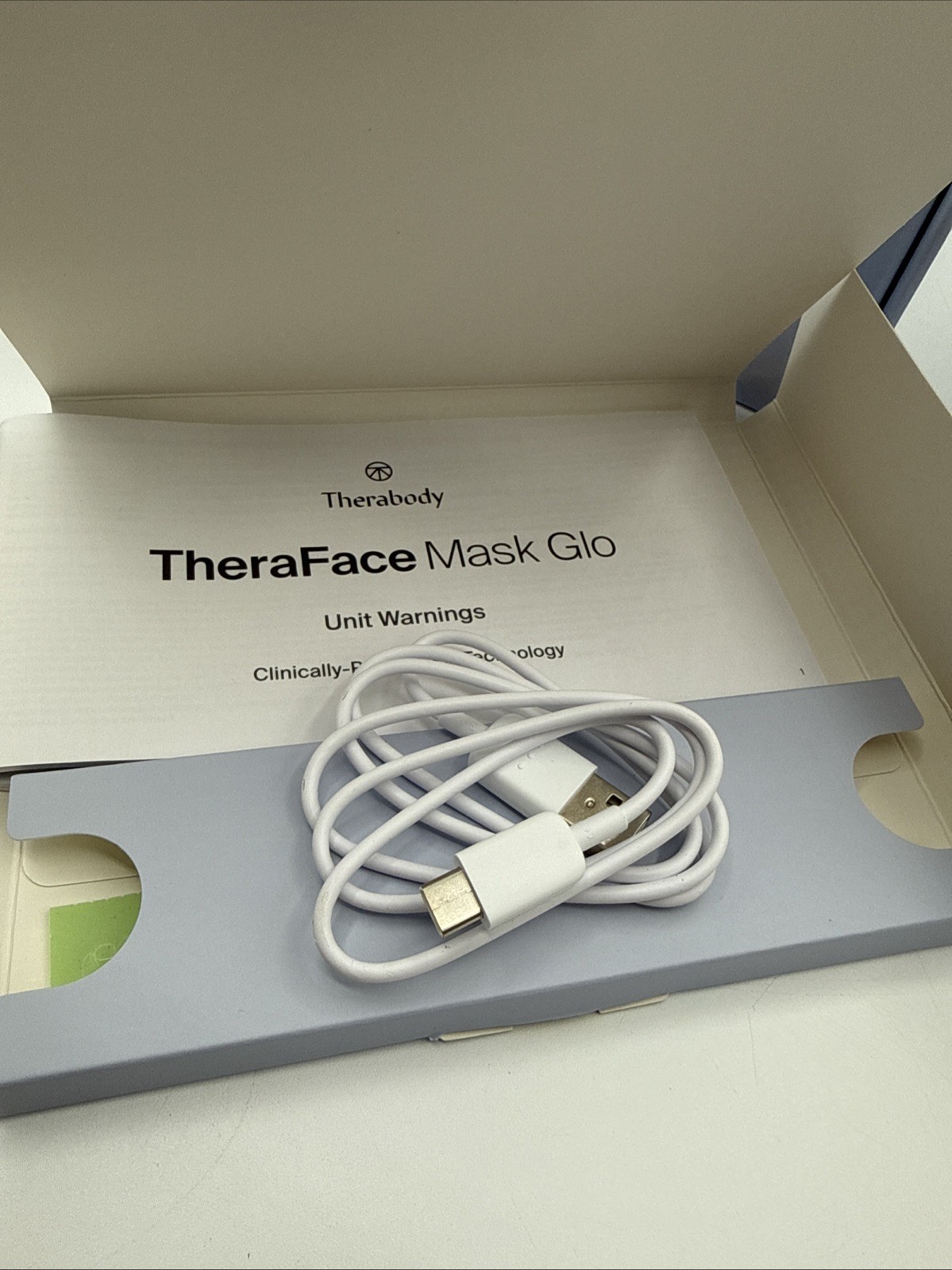 Therabody Theraface Mask Glo LED & Massage Mask, White – Open Box – Box damage