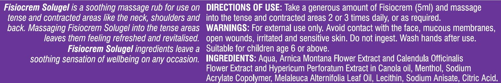 Fisiocrem Solugel – Massage rub for Neck, 2.12 Ounce (Pack of 1), Original