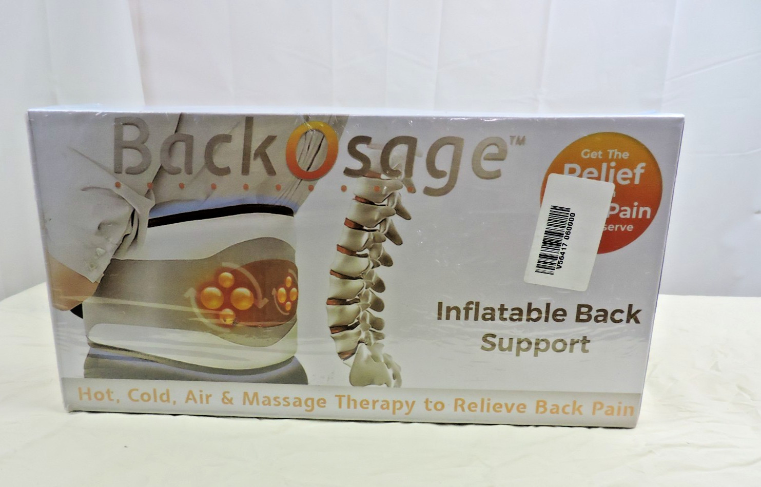 BackOSage Cordless Decompression Back Massage Belt Gray