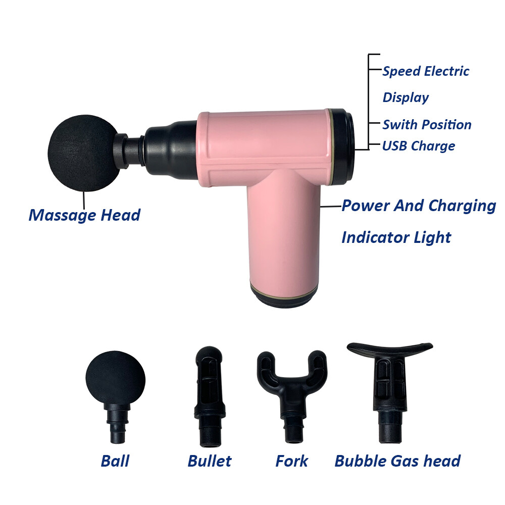 Massage Gun Deep Tissue Muscle Vibrating Relaxing 4 Heads Massage Gun For Body