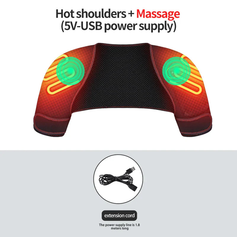 Carbon Fiber Heated Shoulder Support Shoulder Vibration Massager Relieves Frozen