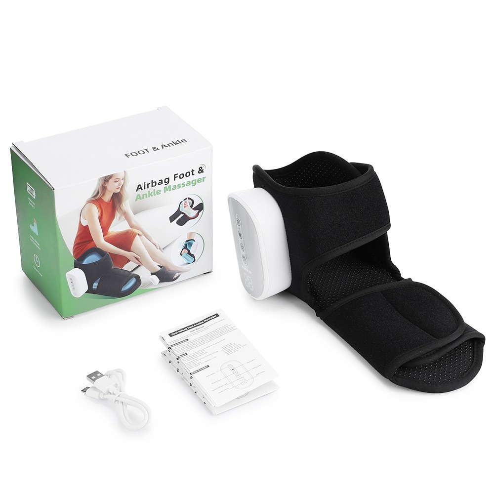 Foot Ankle Massager Air Compression Massage Boot 3000mAh 15MinTimer Heat Therapy