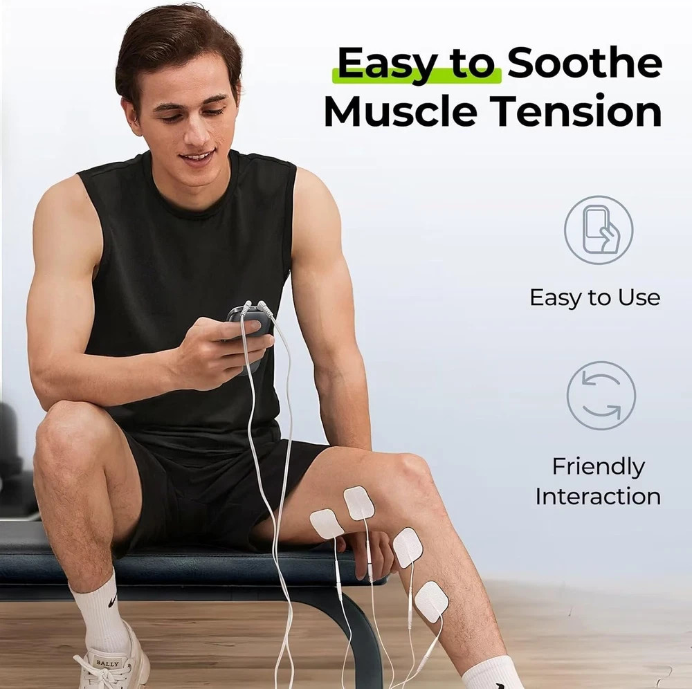 AUVON 3-In-1 TENS Unit Muscle Stimulator, EMS Massage Machine with 40 Intensitie