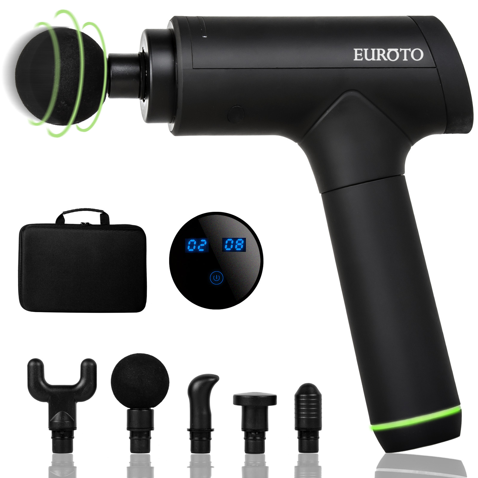 LCD Massage Gun Percussion Massager Deep Tissue Muscle Vibrating Relax 6 Speed