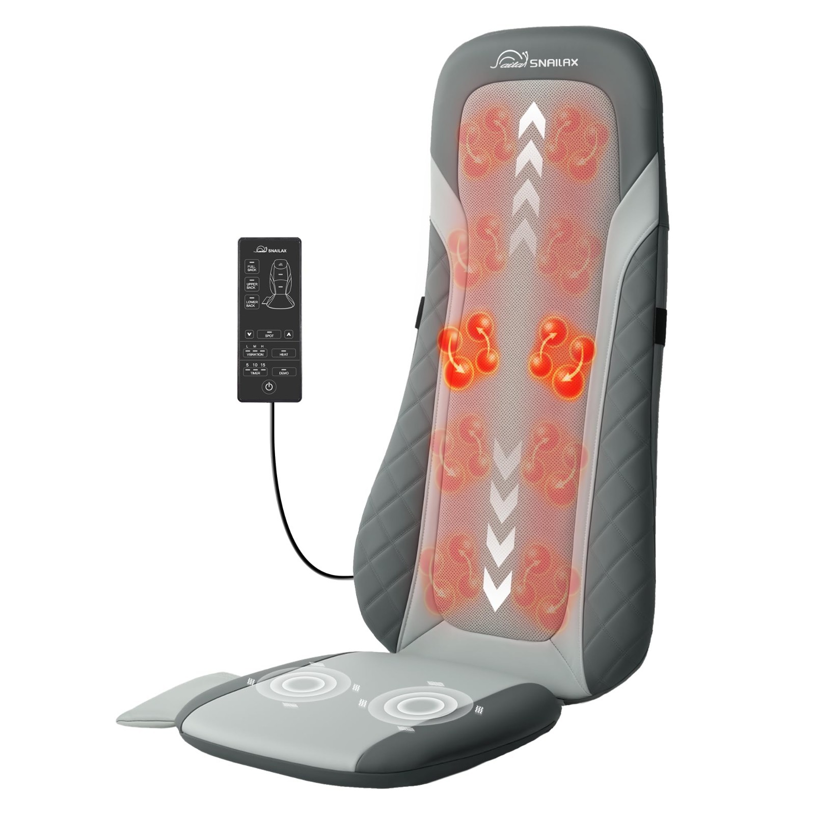 Shiatsu Back Massager with Heat – Deep Tissue Pain Relief, Full Chair Pad, Perfe
