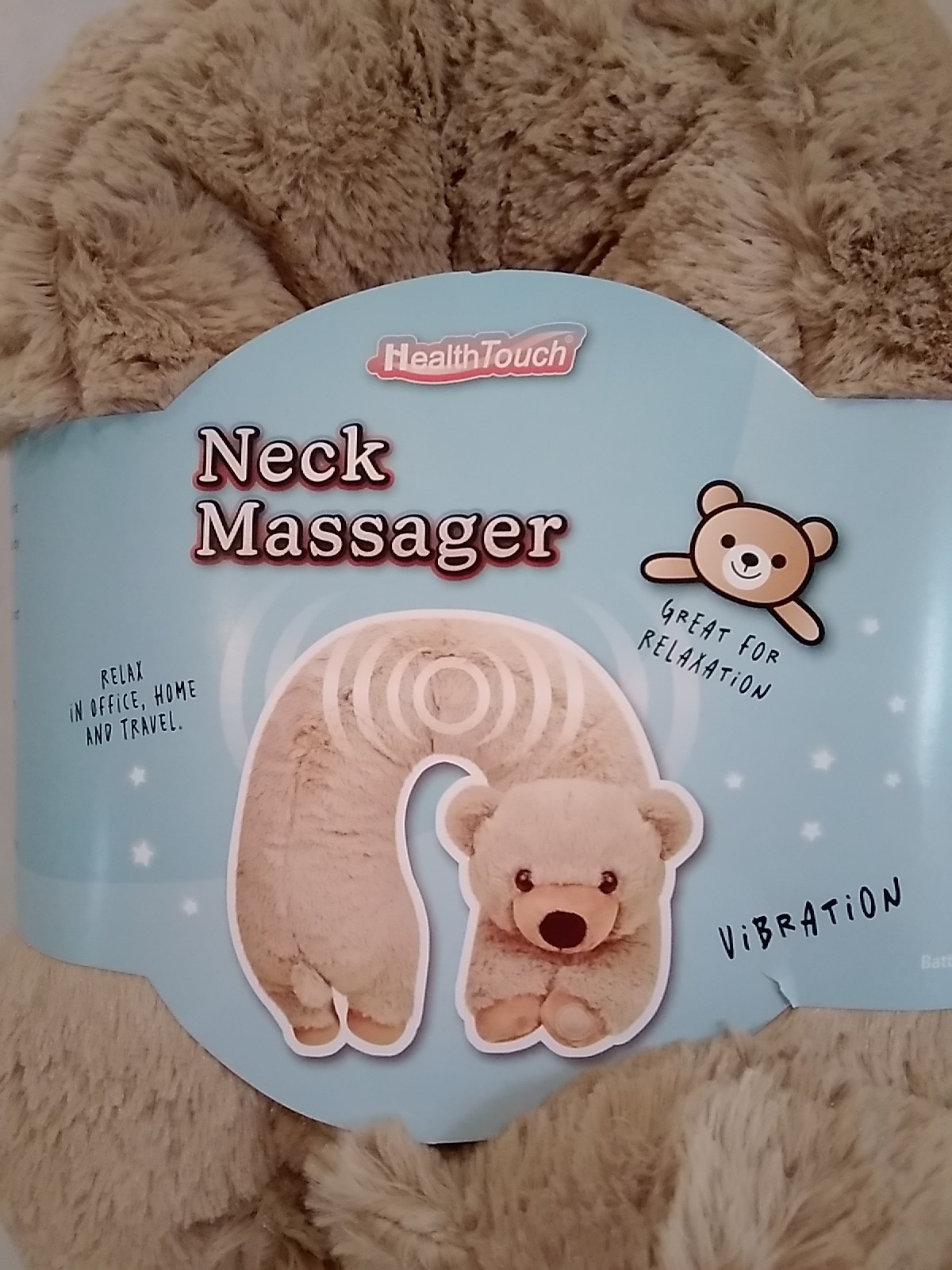 HealthTouch Polyester Fibers Neck Massager Brown Puppy Requires 2 AA Short Ears