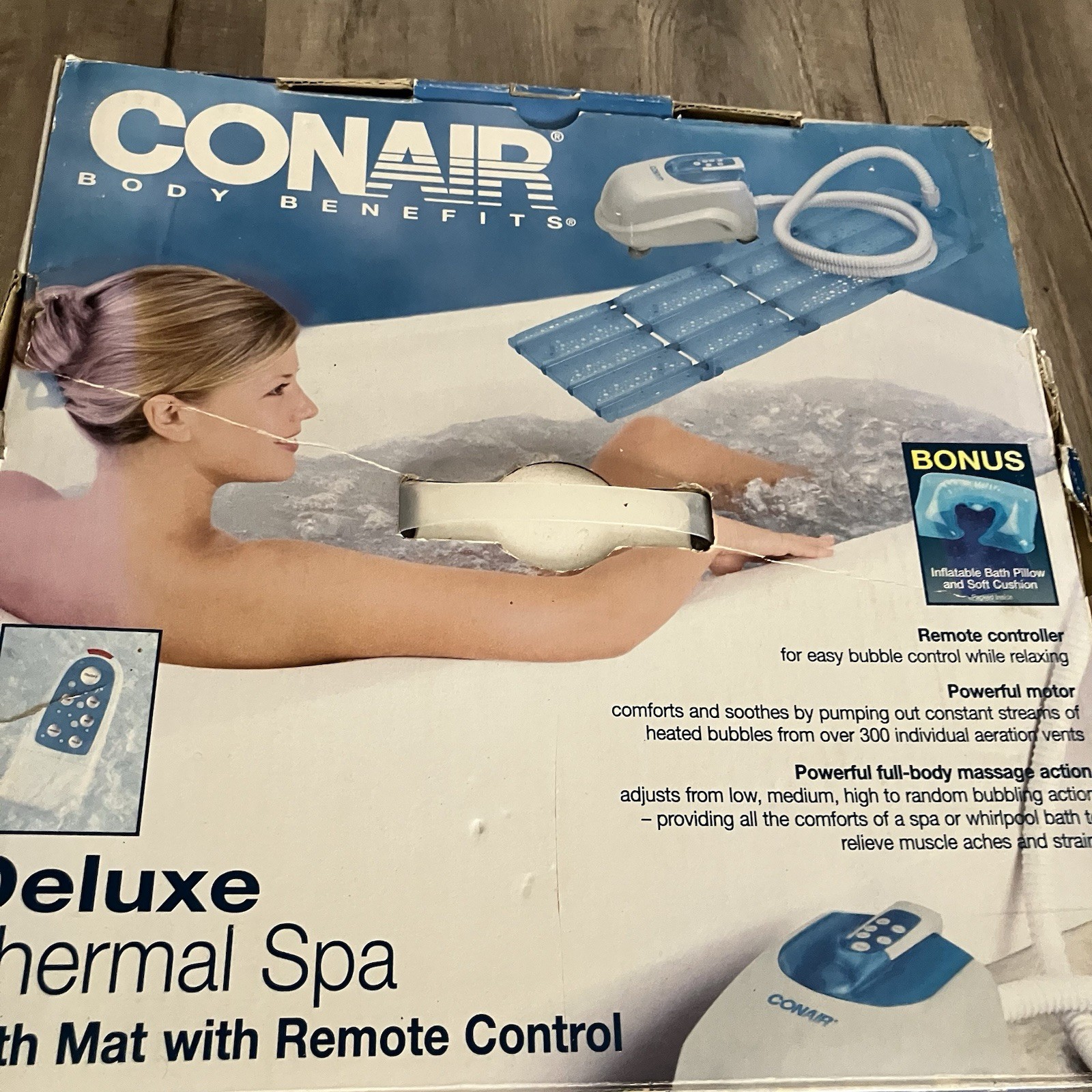 Conair Body Benefits Deluxe Thermal Spa Remote Bubbling Bath Mat Model MBTS4SAM