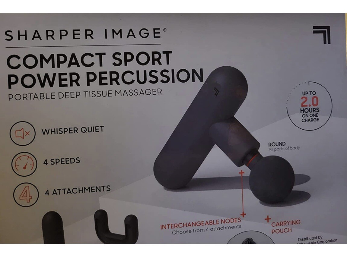 Sharper Image Compact Sport Power Percussion Deep Tissue Massager Travel Size