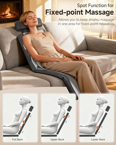 Snailax Shiatsu Back Massage Mat with Heat, Vibration Full Body Pad
