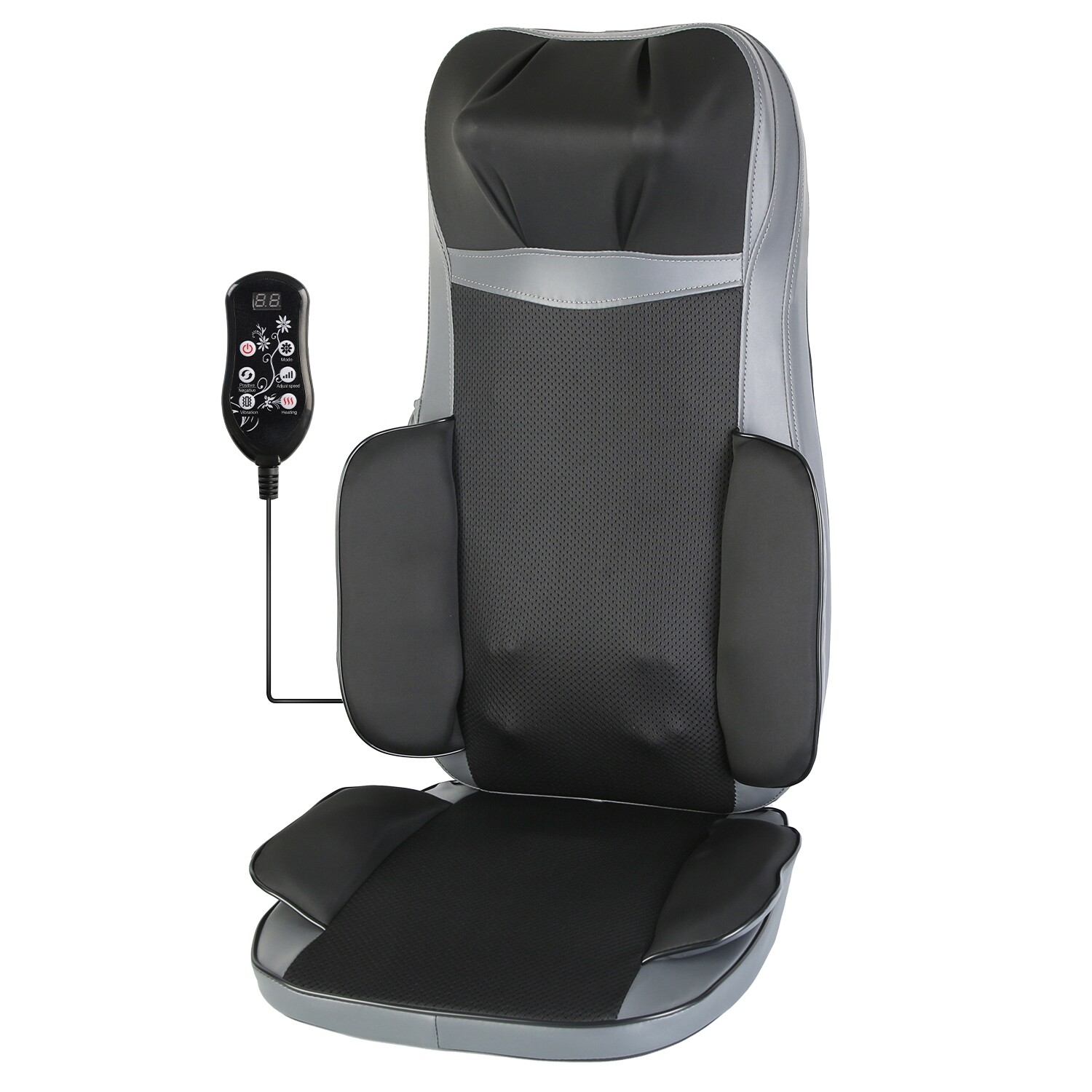 Back Neck Massage Seat Chair Cushion with Heat 3D Kneading Massage Pad Home Car