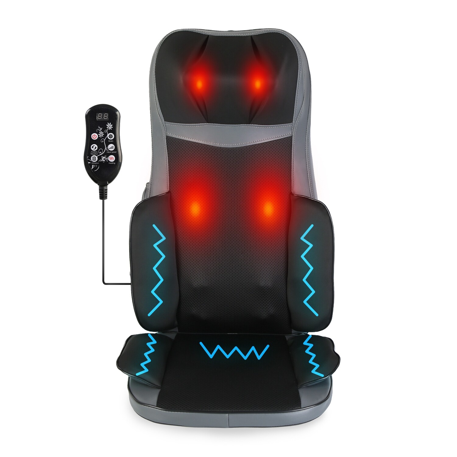 Shiatsu Neck Back Massager W/ Heat Full Body 3D Kneading Massage Chair Pad