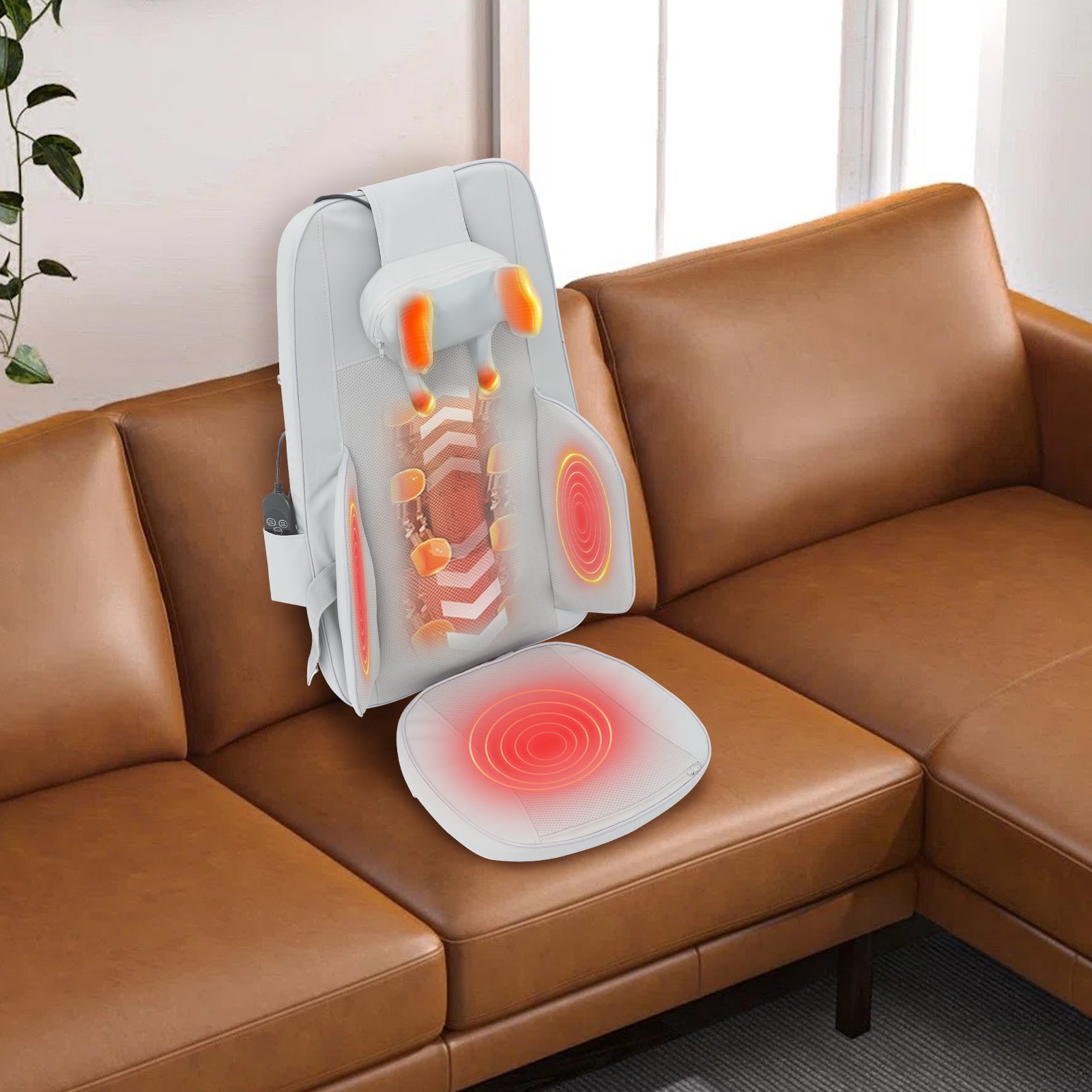 Wired Neck and Back Massager with Heat, Vibration & Display Screen