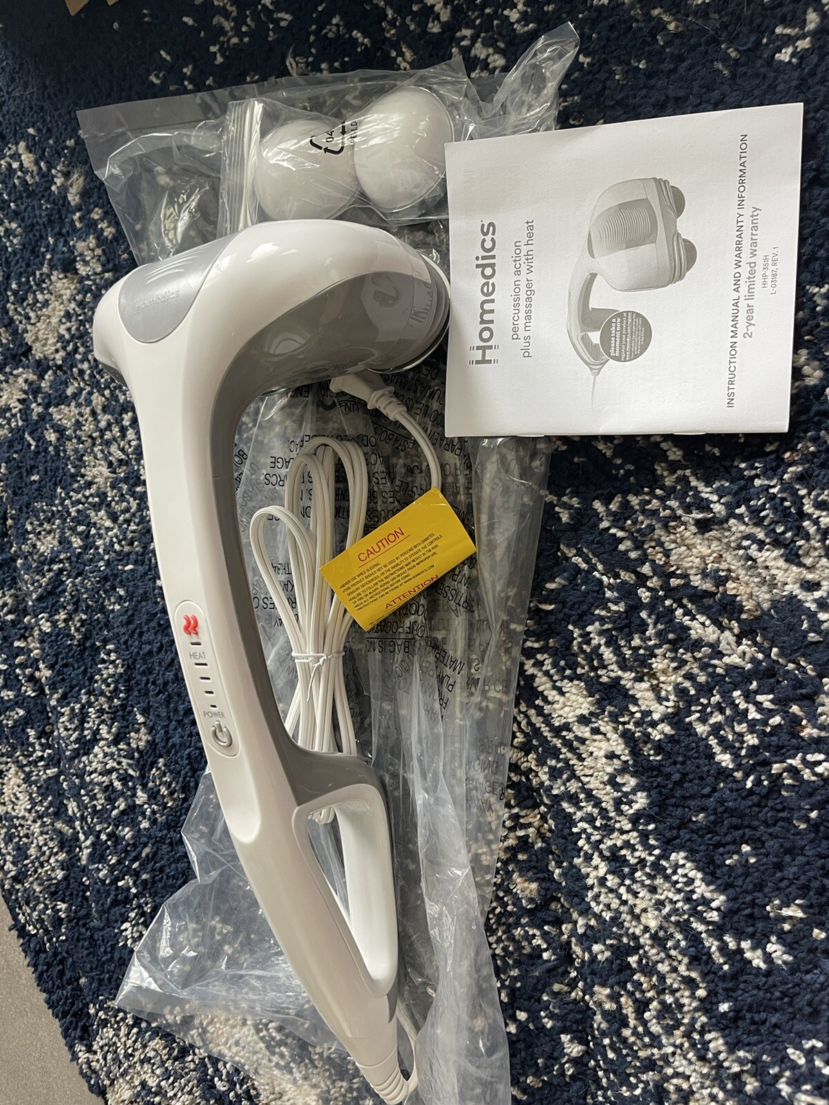 HoMedics HHP-351H Percussion Action Plus Handheld Massager – White