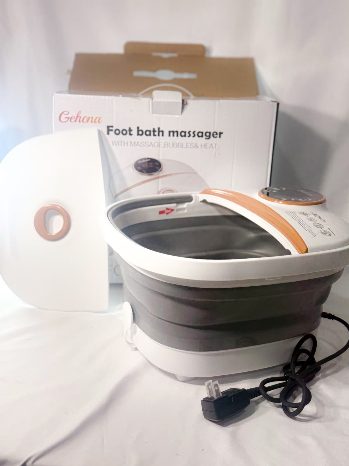 Collapsible Foot Spa Bath Massager with Heat, Bubbles, Pedicure Foot Spa (B2)