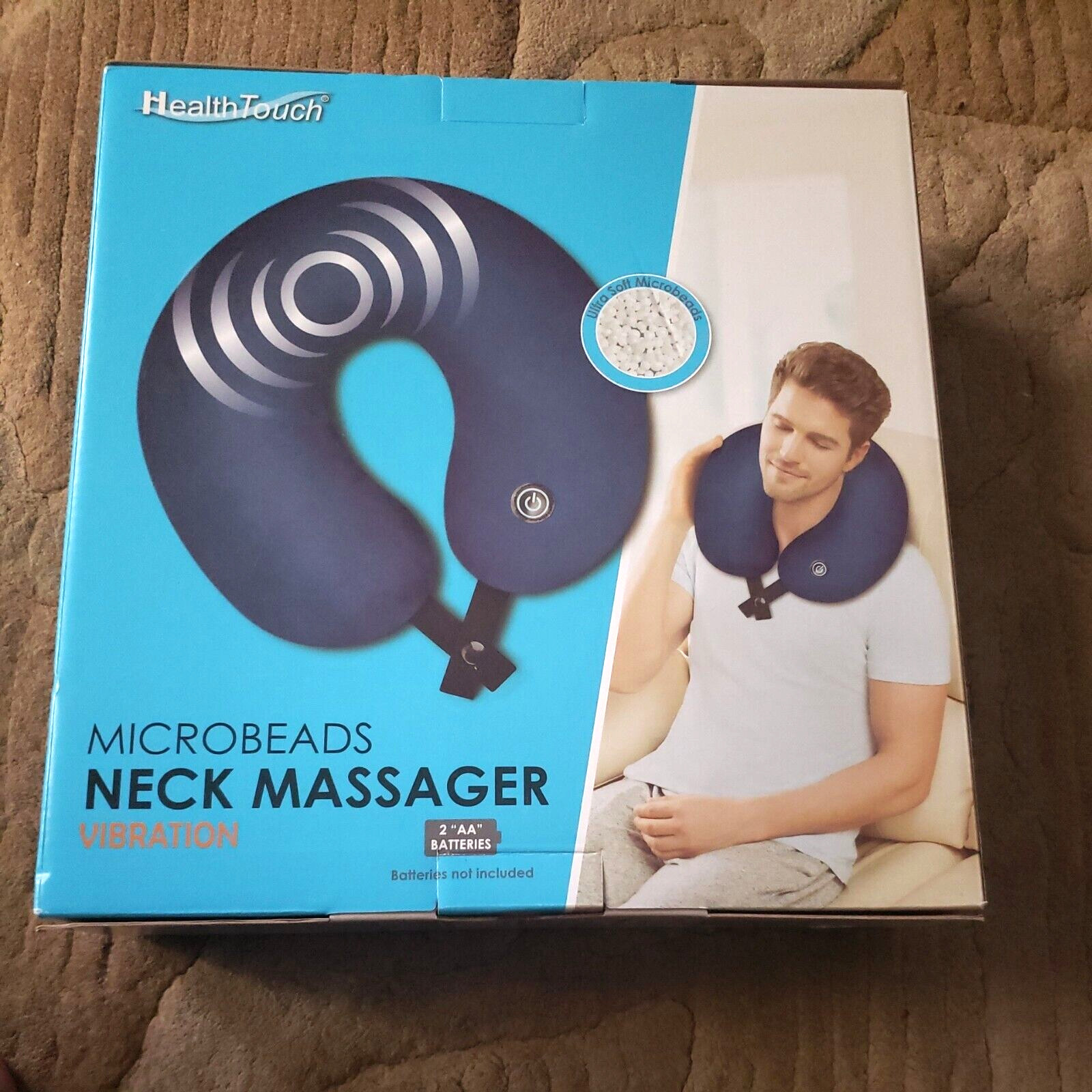 Health Touch Navy Blue Microbeads Neck Massager Vibration