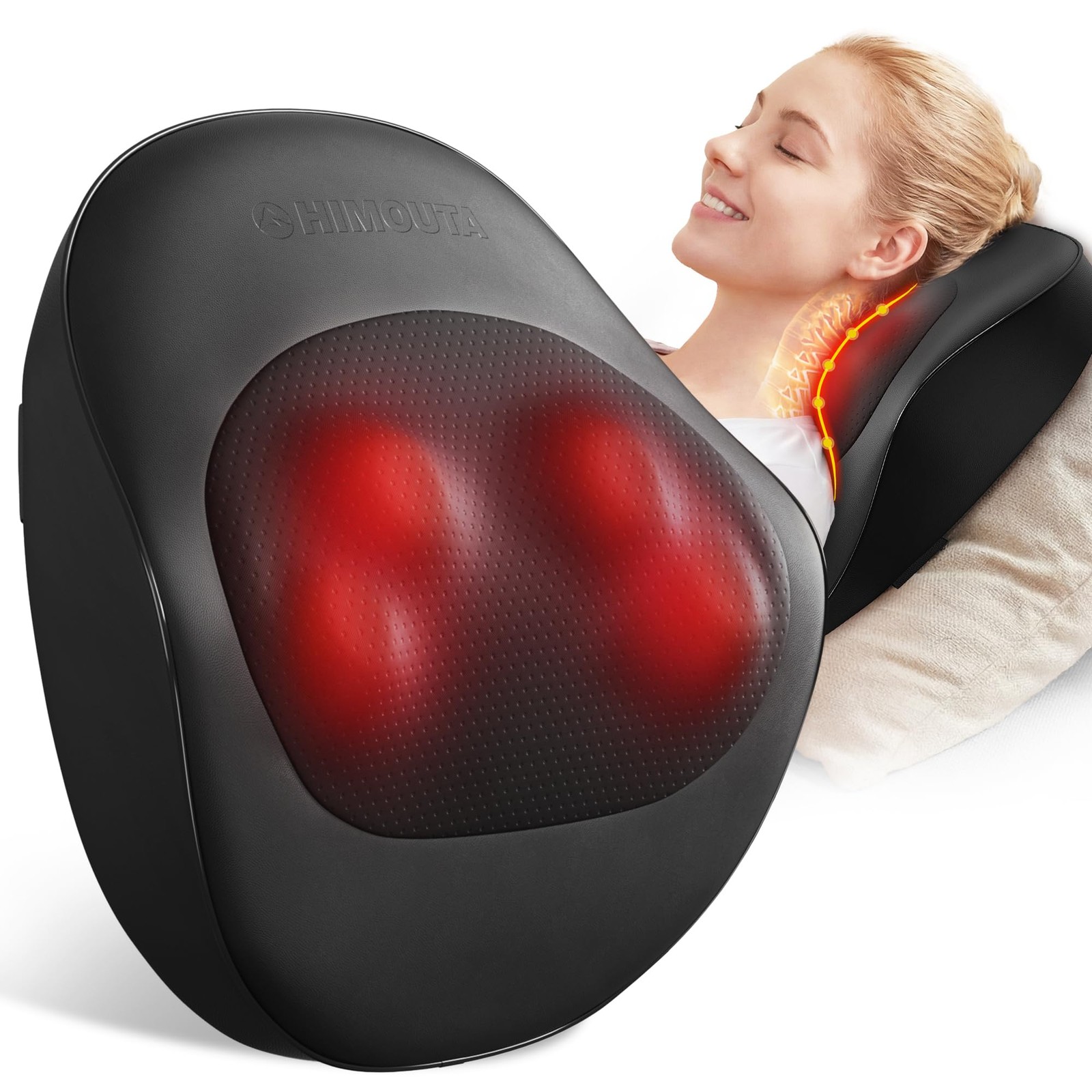 Himouta Electric Neck Massager Pillow, UltraQuiet Corded Neck and Shoulder Ma…