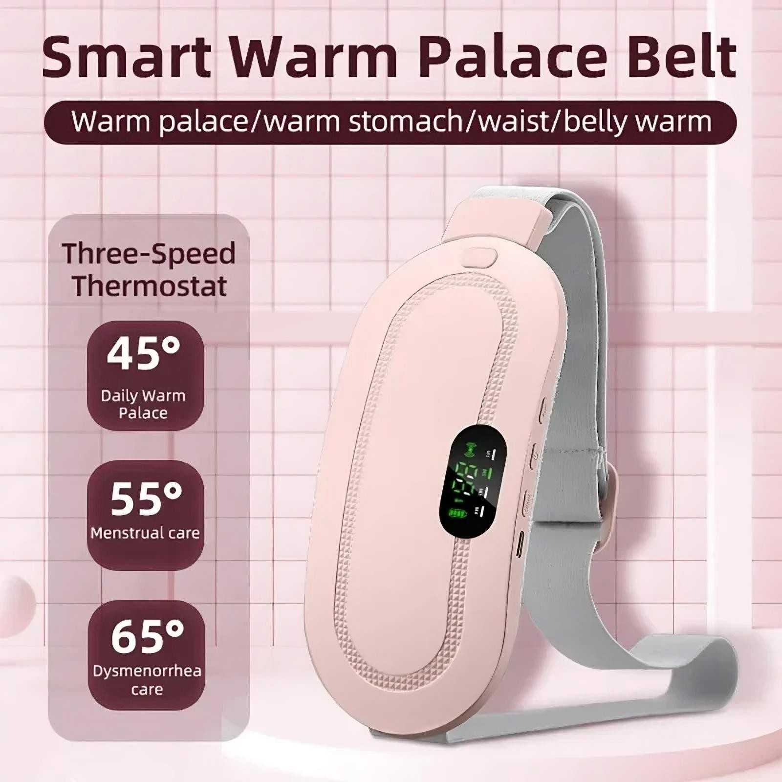 Menstrual Relief Heating & Vibration Belt Electric Massager for Waist & Abdomen