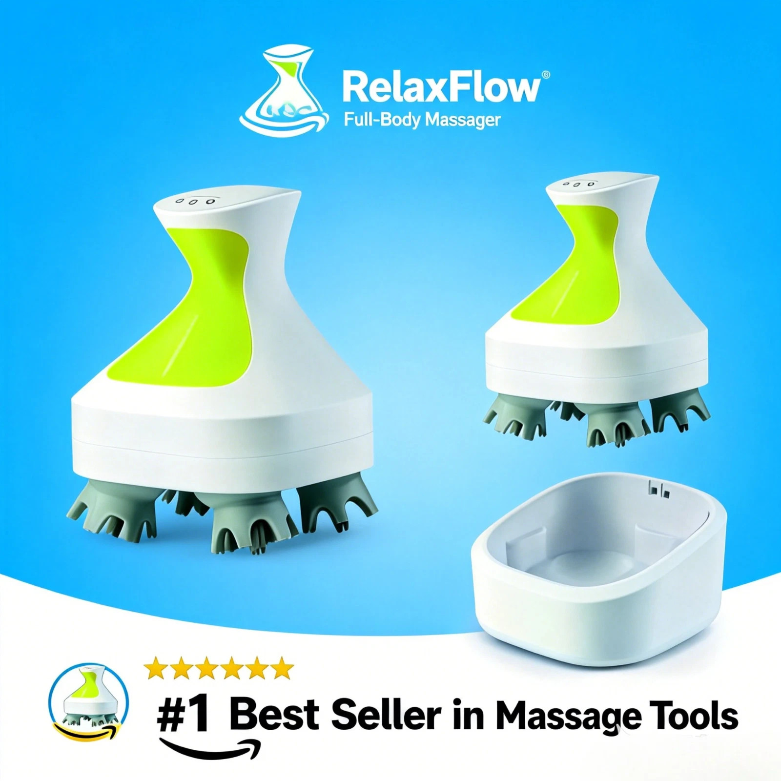 Electric Cordless Hair Scalp Head Scratcher Massager Deep Clean and Stress Relax