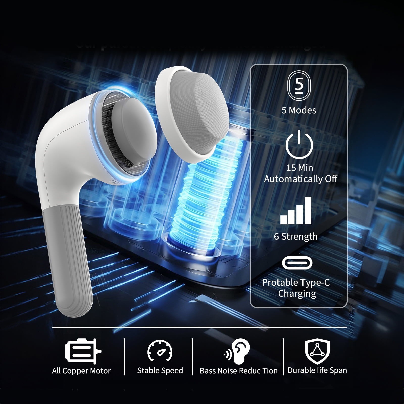 NEXPURE Handheld Neck Back Massager 8 Heads 6 Modes White FREESHIP