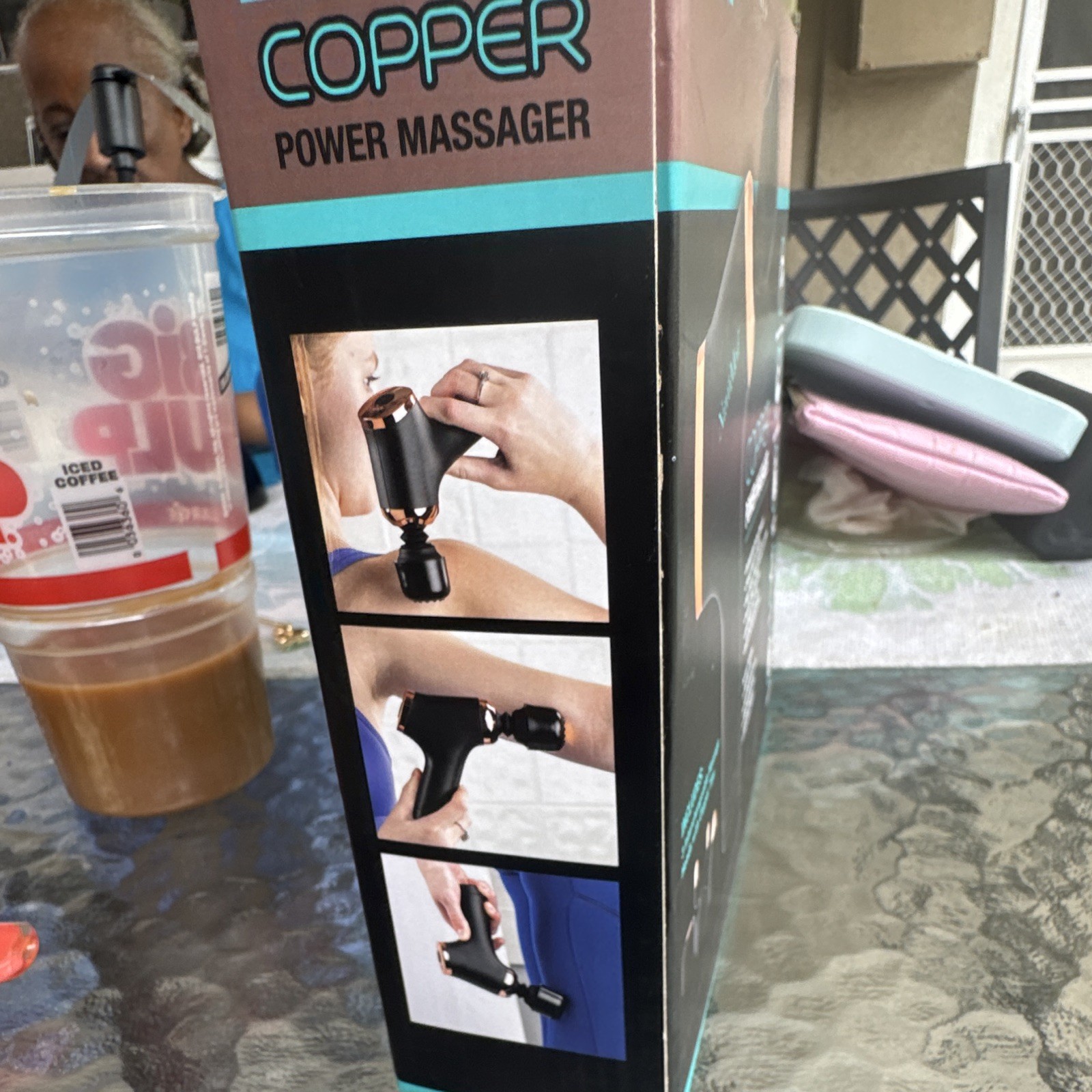 NuvoMed Copper Power Cordless Rechargeable Percussion Massage Gun, 3 Heads