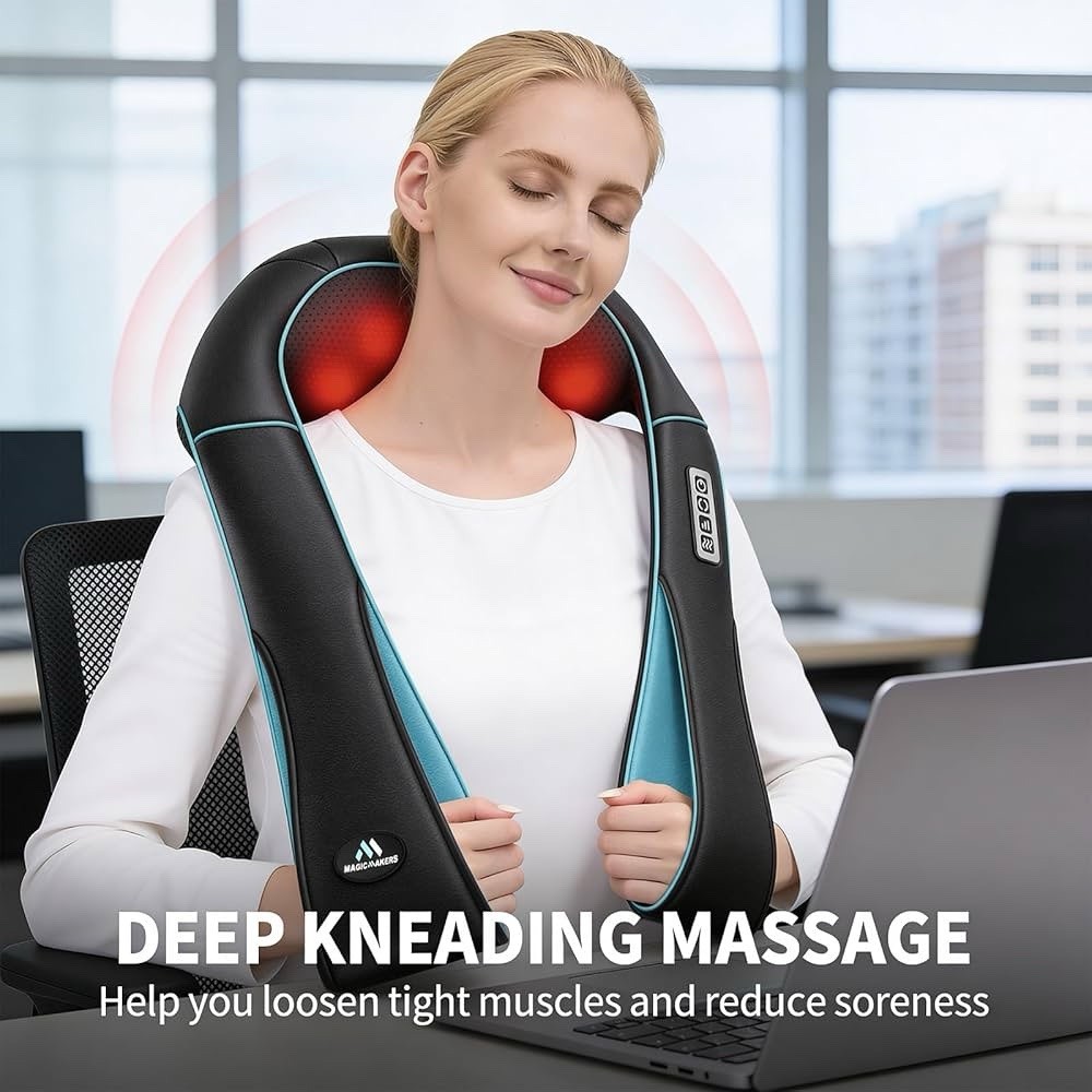 MAGIC MAKERS SHIATSU BACK SHOULDER NECK MASSAGER WITH HEAT