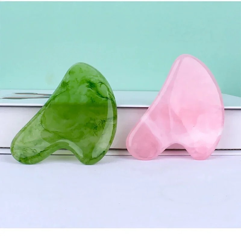 New Natural Resin Gua Sha Massage Board Rose Guasha Face Massaging Tool