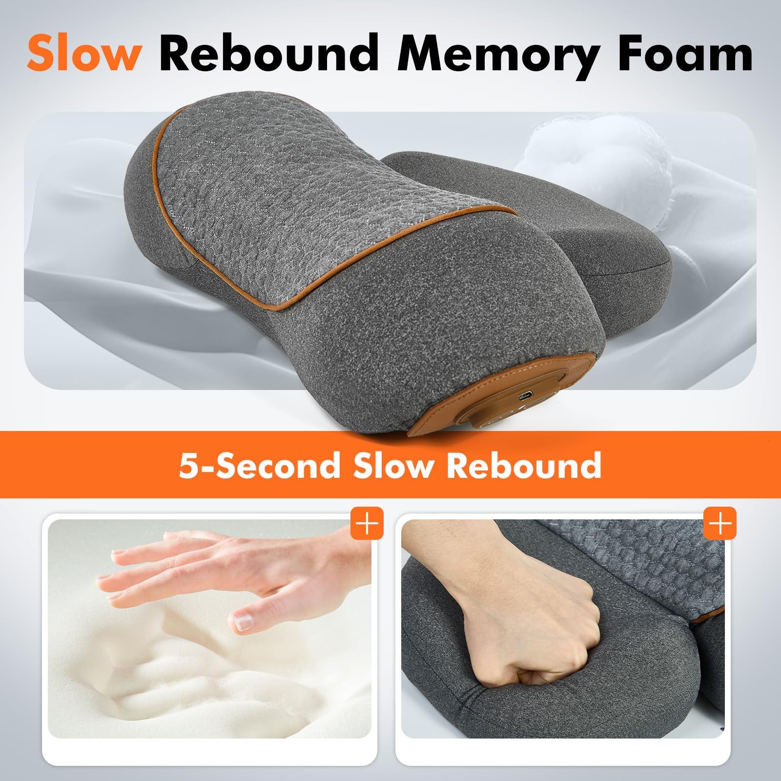 Neck Massager Pillow – 3-in-1 Neck Pillow with Battery, Travel Neck Massager …