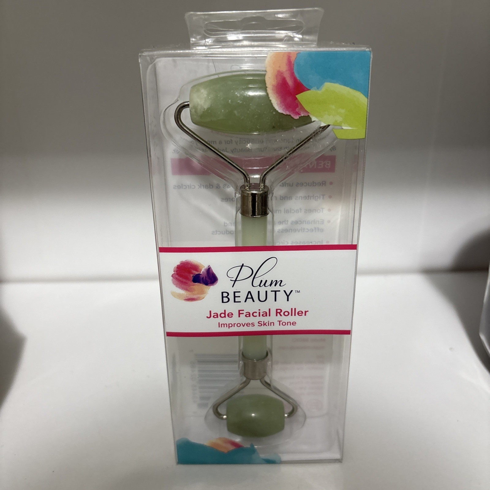 Plum Beauty Jade Facial Roller Improves Skin Tone New