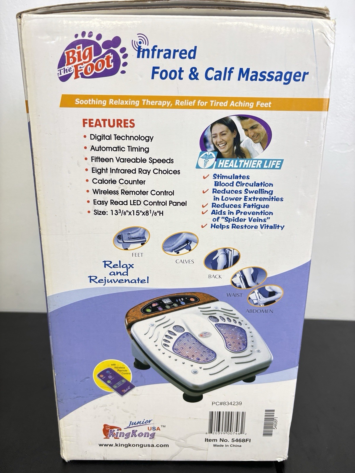 The Big Foot Infrared Foot and Calf Massager Complete w Remote and Instructions