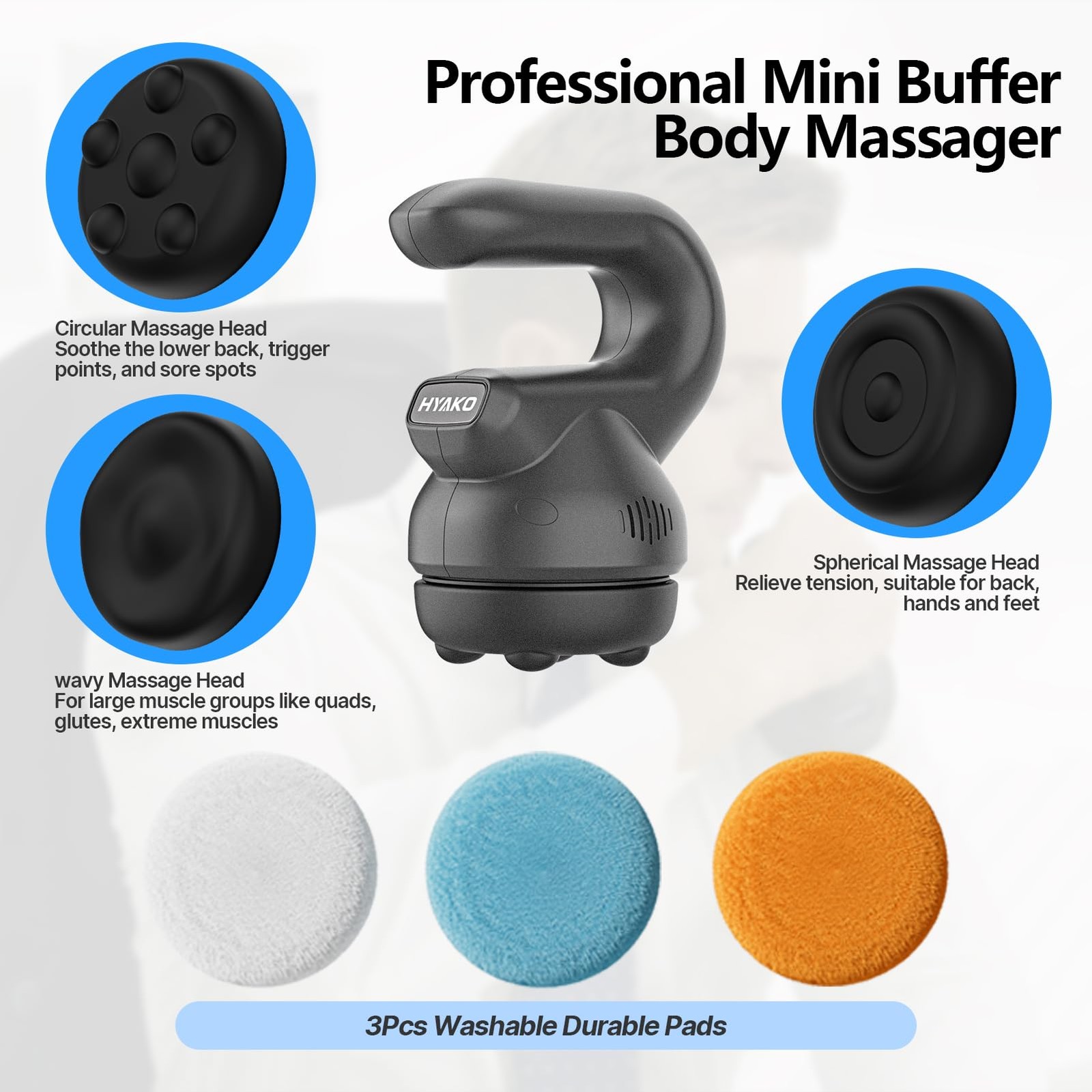 Deep Tissue Massager HYAKO Mini Orbital Buffer