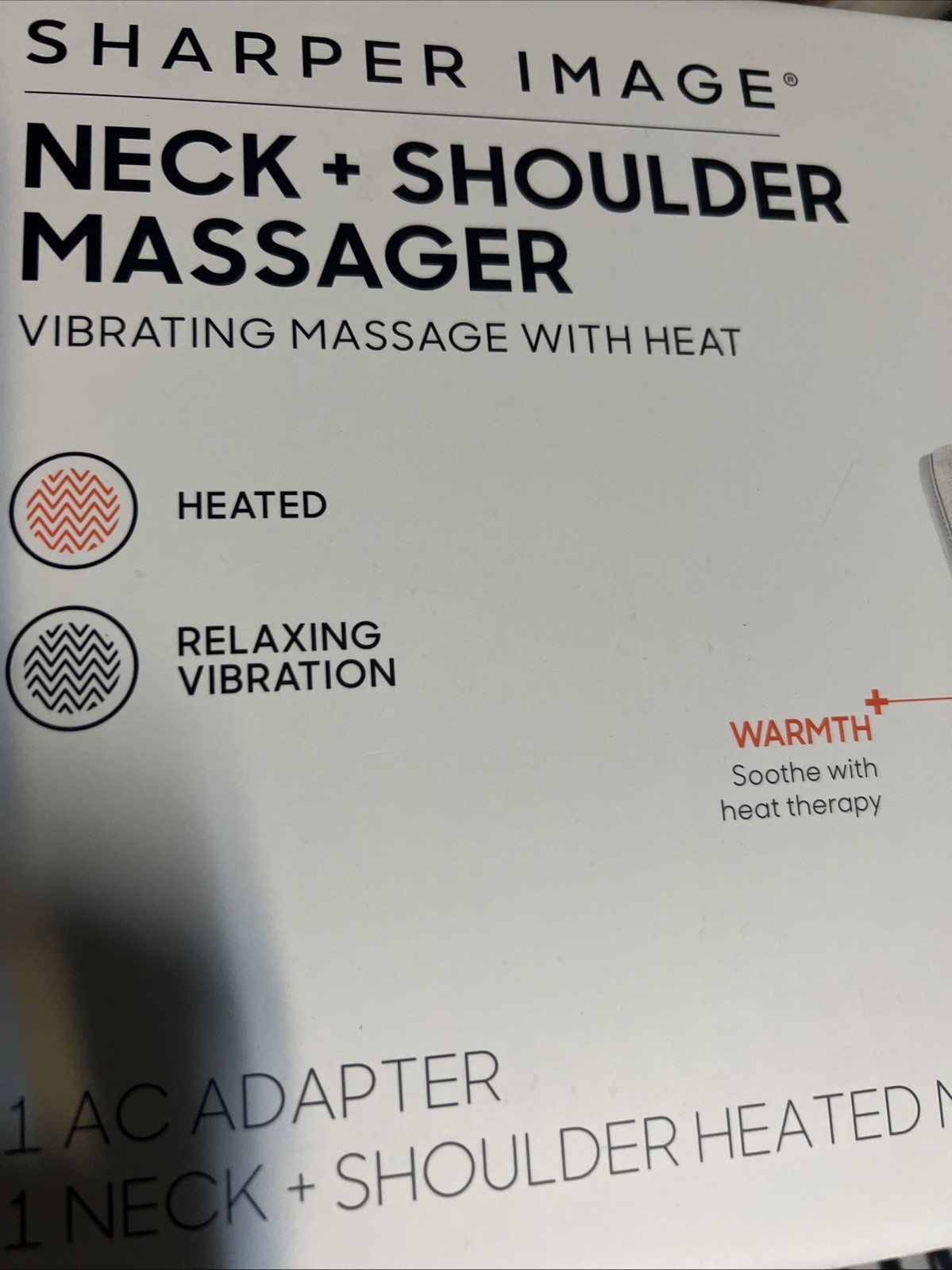 SHARPER IMAGE HEATED NECK SHOULDER MASSAGER WRAP ELECTRIC POLYESTER – GRAY