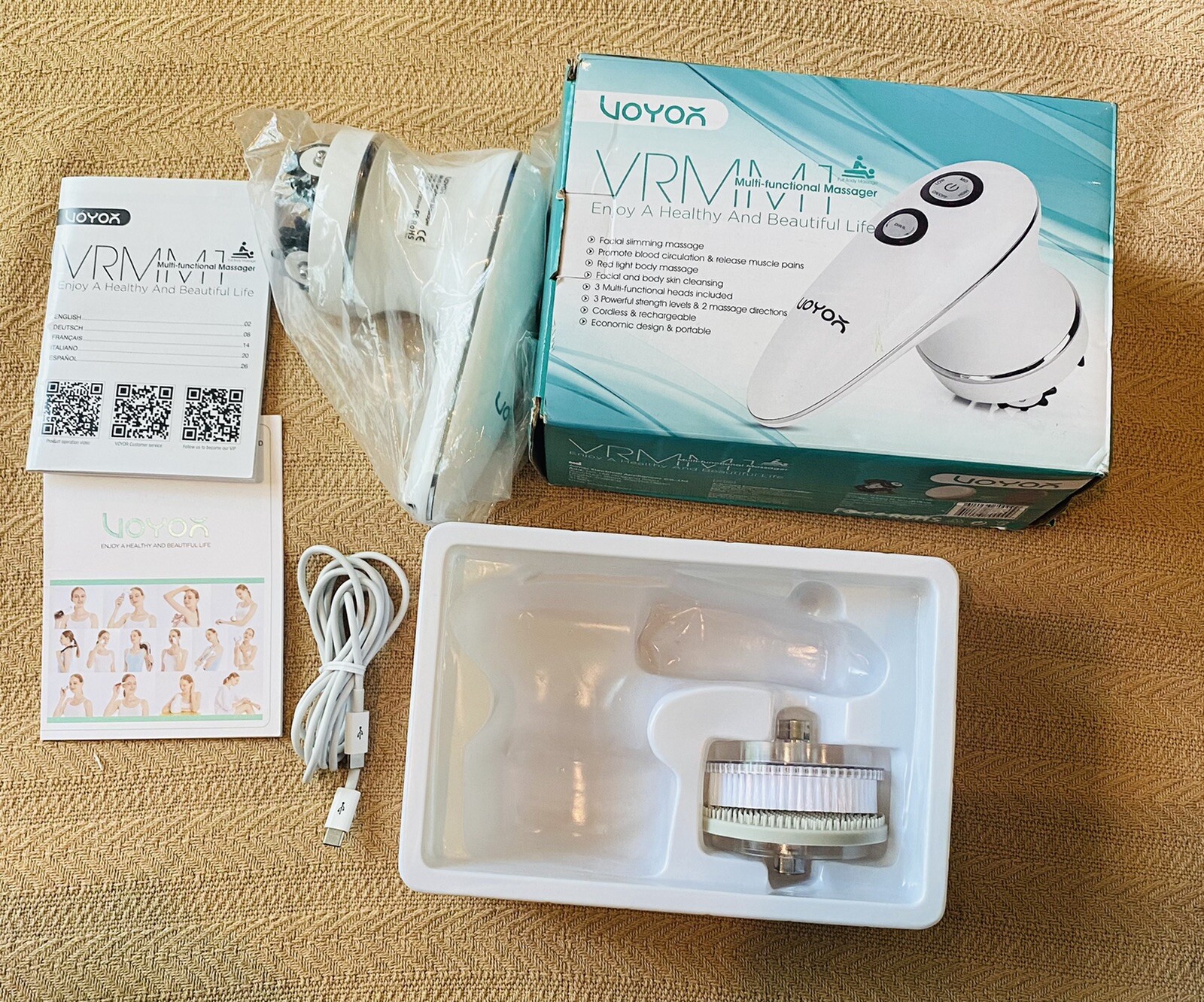 VOYOR Massager Anti-cellulite Electric 3 Heads Muti-Funcionales Rechargeable