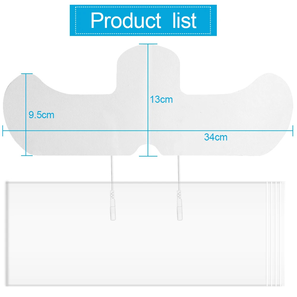 1Pcs EMS Electrode Pads 2 Mm Plug 34X13Cm for Shoulder Acupuncture Muscle Stimul