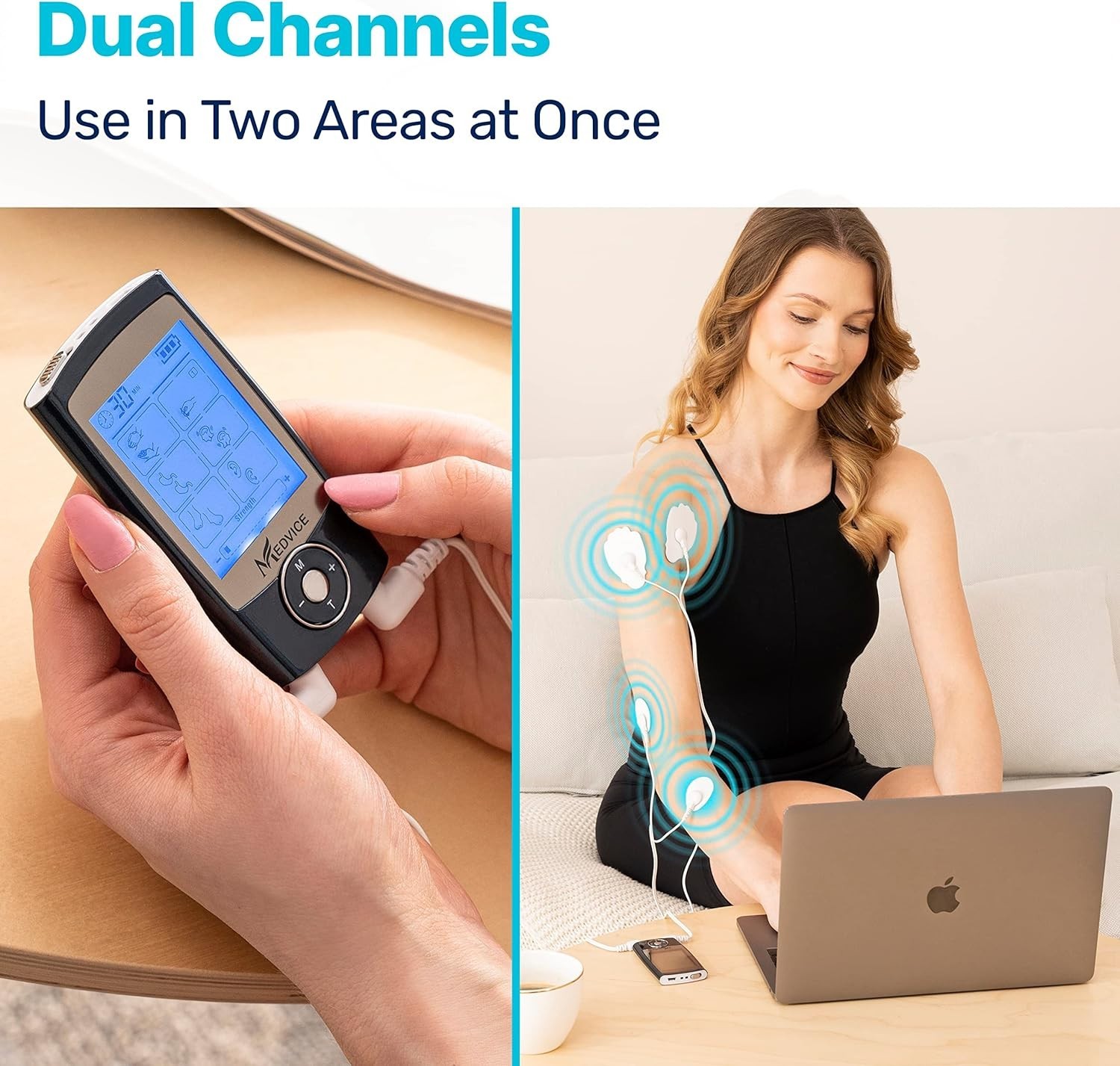 Compact Electric Muscle Stimulator with 16 Modes and Clearance for Relief