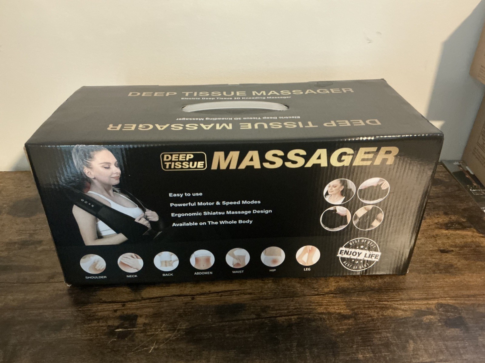 Admbm Knead the Shawl Cordless Rechargeable Kneading Massage Shawl Black