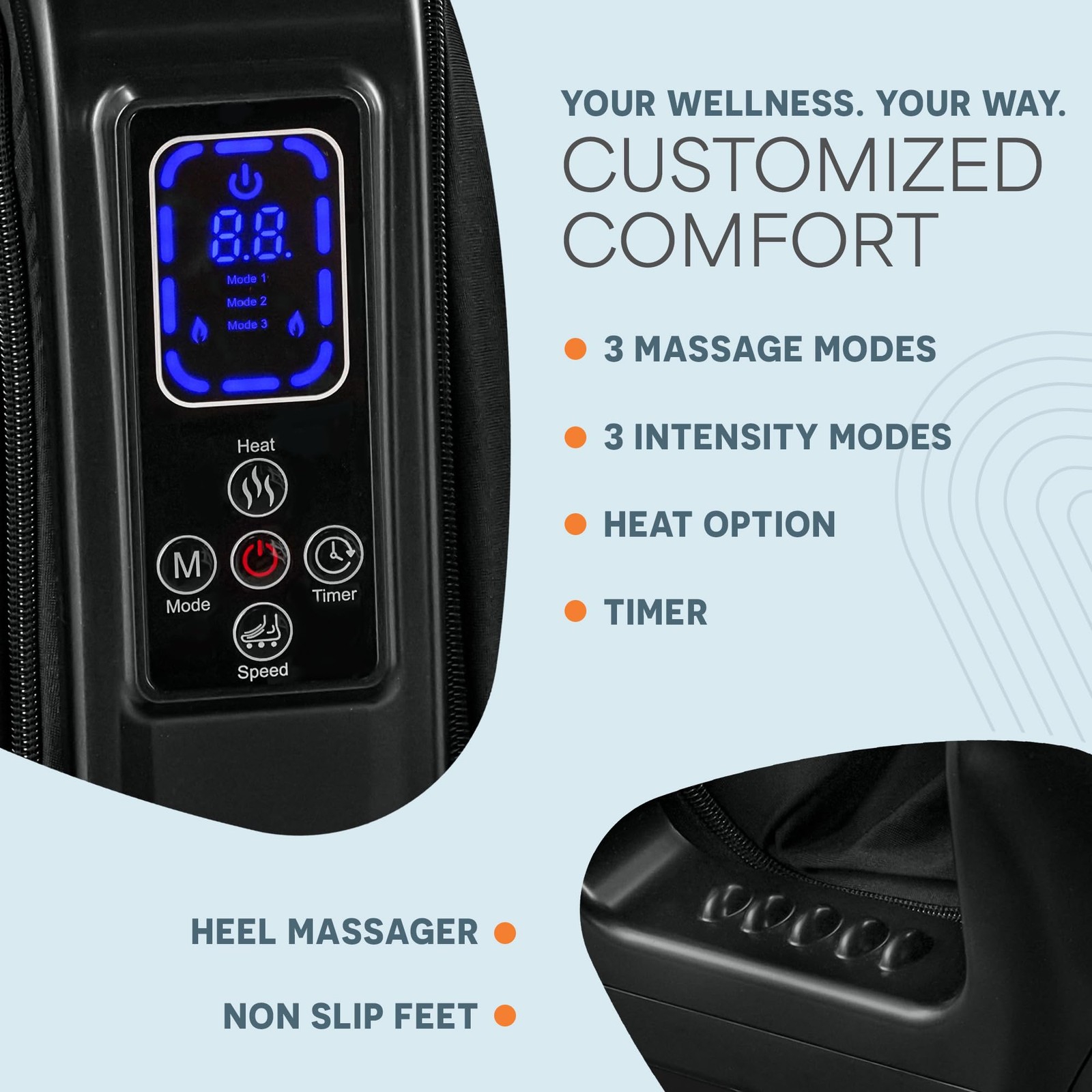 Shiatsu Foot Massager with Heat – Deep Kneading for Leg, Calf, Feet & Ankle