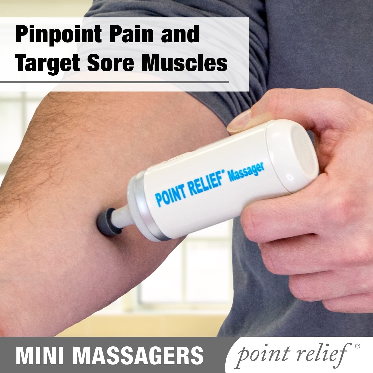 Portable Handheld Mini Massager with 4 Heads for Targeted Muscle Pain Relief