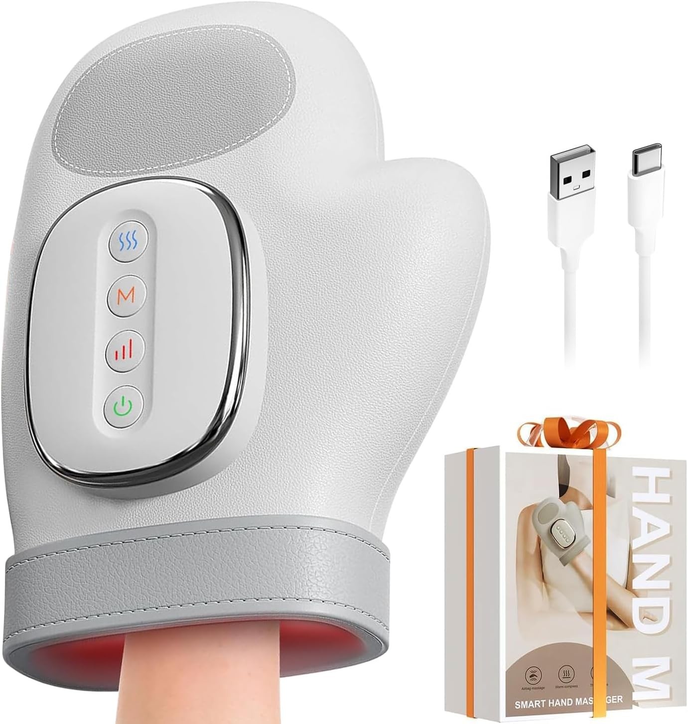Electric Hand Massager with Heat & Compression for Wrist and Finger Relaxation