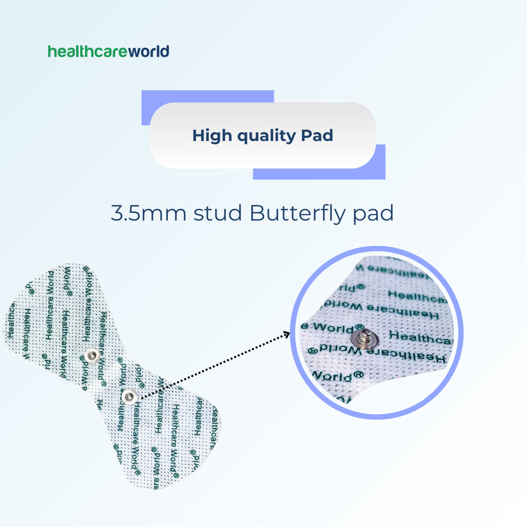 TENS Electrode Pads With 3.5mm Stud Butterfly Shaped – Pack of 2