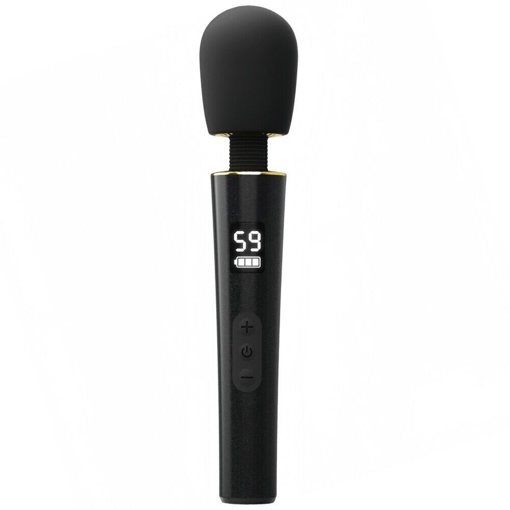 30 Velocidad Recargable Vibrador Varita Masaje Mágico Pantalla LED Alivio Dolor