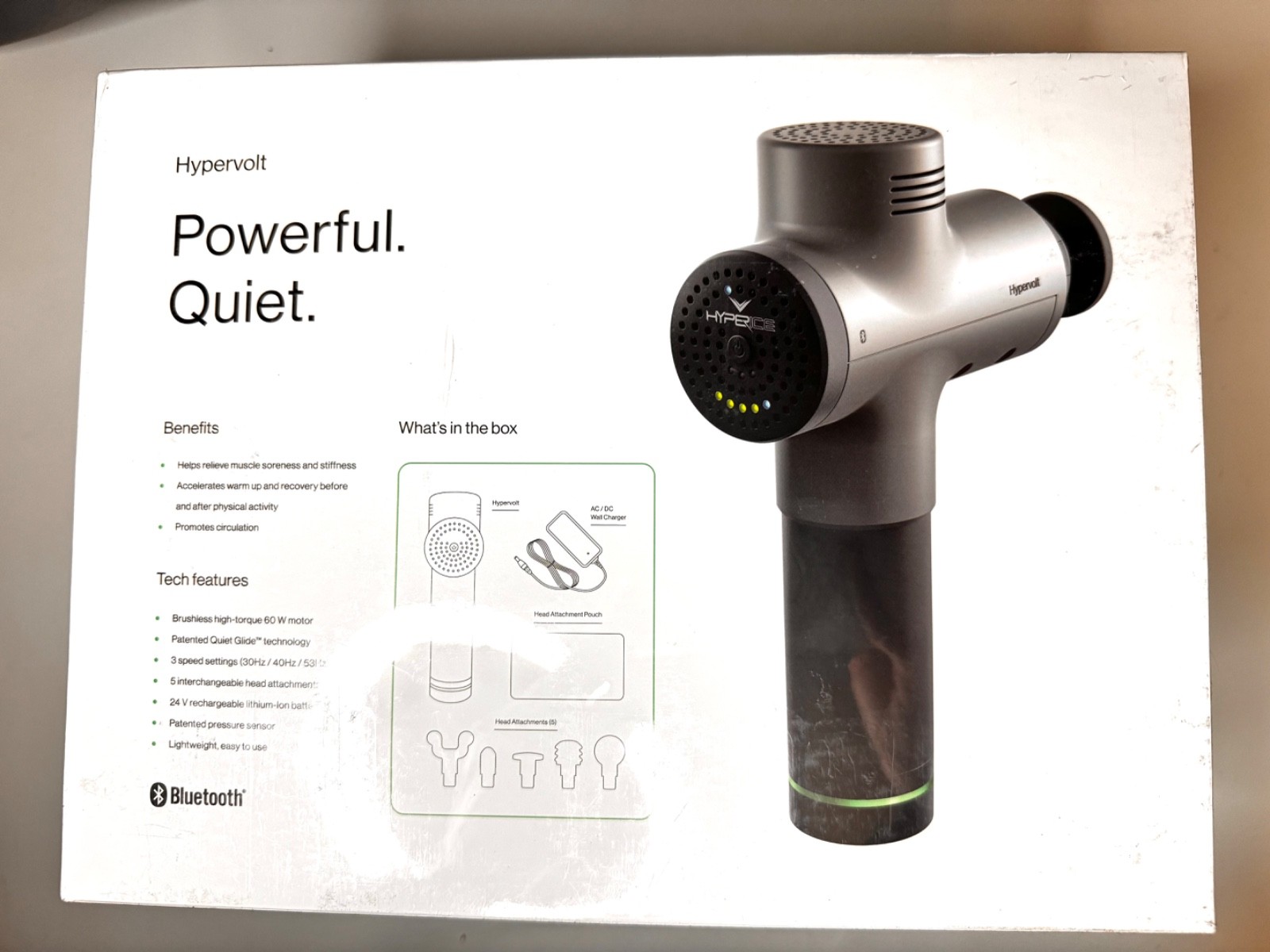 Hyperice Hypervolt Bluetooth Percussion Massage Gun Deep Tissue Recovery Therapy