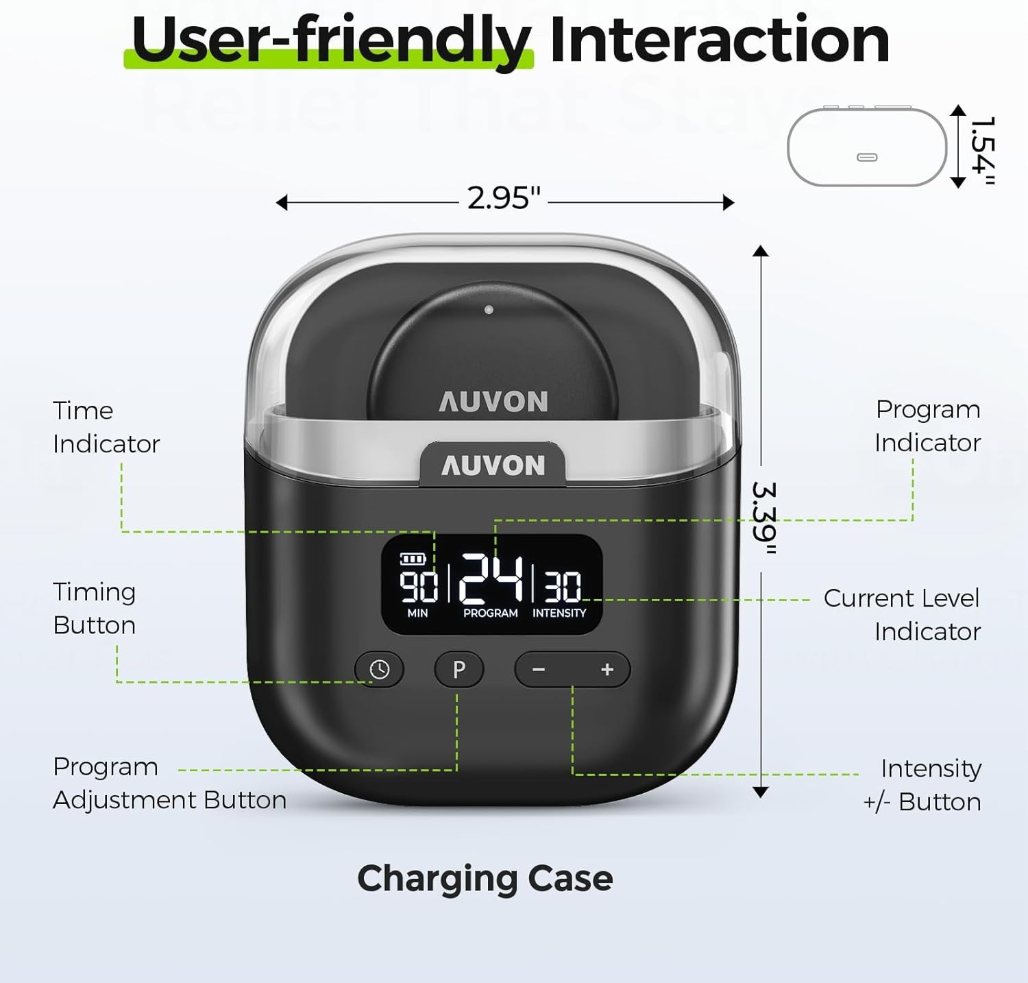AUVON Wireless TENS Unit 24 Modes Muscle Stimulator Shoulder Back Pain Relief