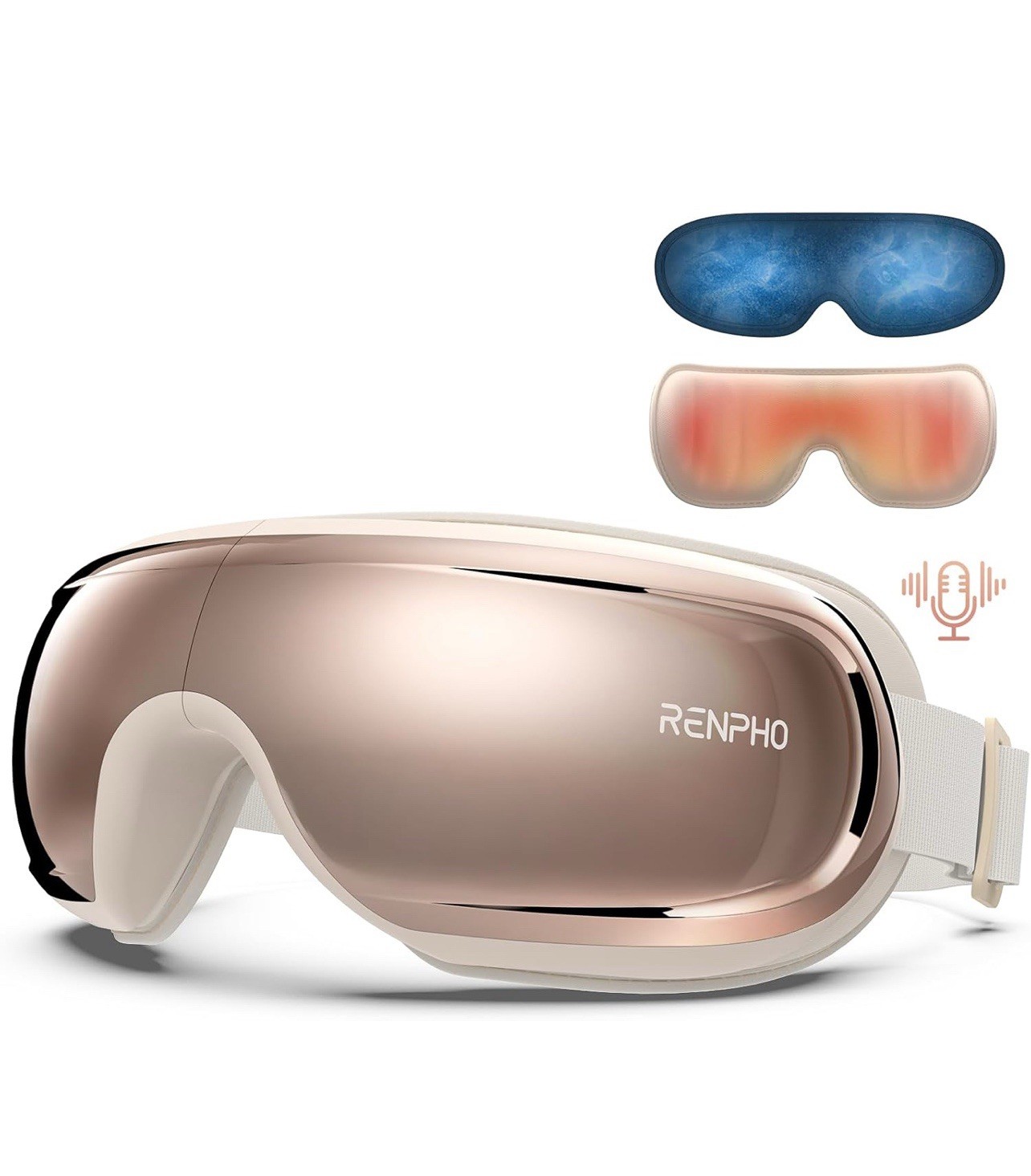 RENPHO Eye Massager Eyeris 3 With Heat and Cooling + Voice Control & Ice Pack