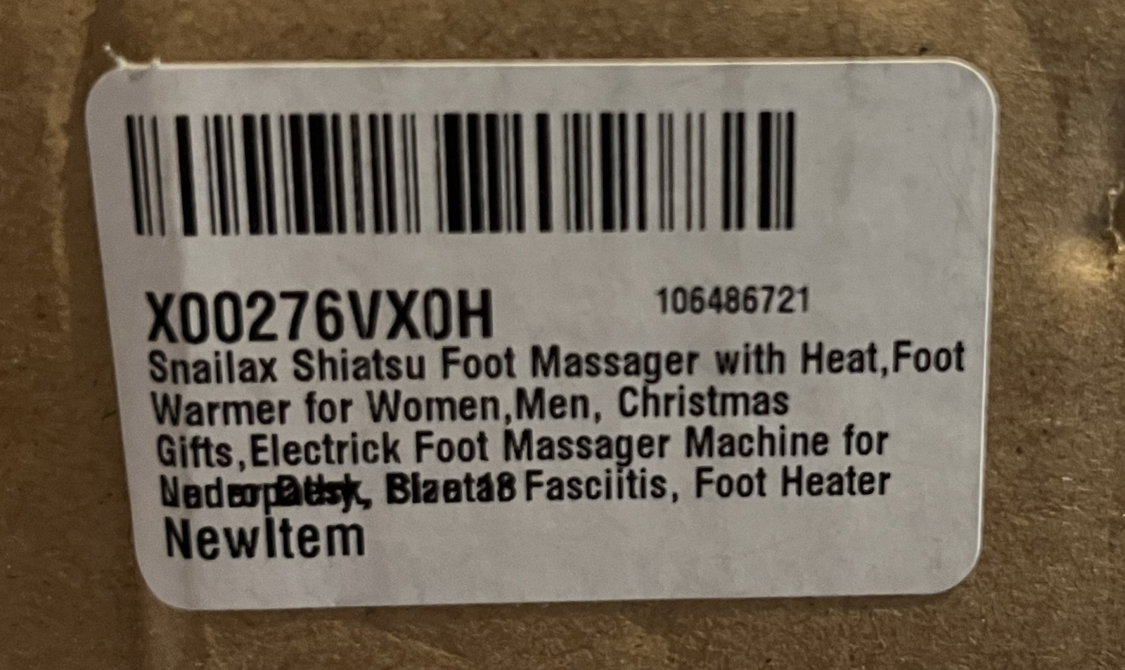 Snailax Shiatsu Foot & Back Massager with Heat – SL-522S – Black – Open Box