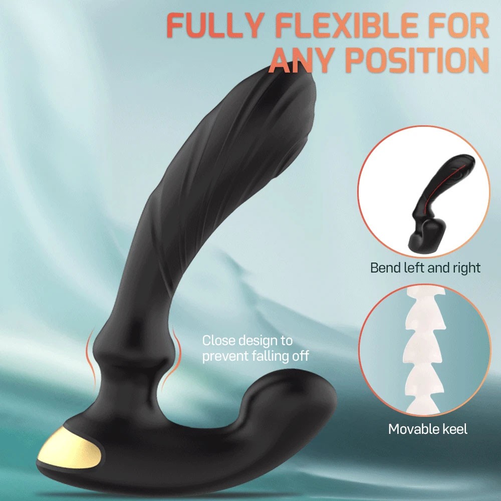 Prostate Massager Dual Motor Ring Vibrators Waterproof Powerful Flapping