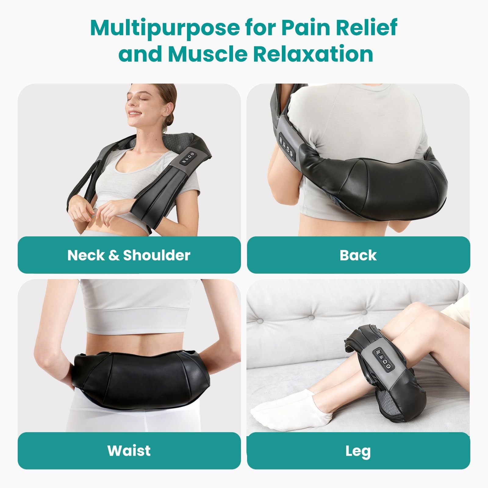 Shiatsu Neck Massager with Heat for Pain Relief Deep Tissue, 2026 Upgraded 3D…