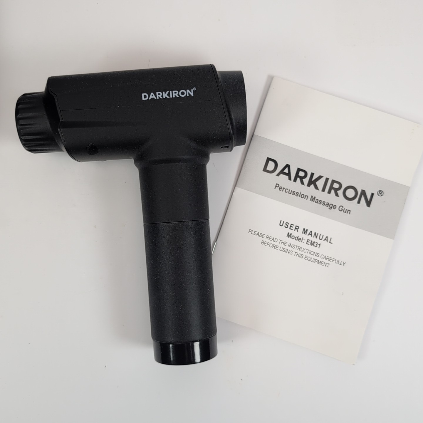 Dark Iron Massage Gun Touch Screen Deep Tissue Percussion 10 Heads Case OPEN BOX